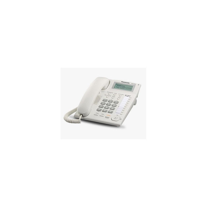 Telefono Panasonic, 3xLcd, C Id, blanco Manoslib, 50mem, Analogo, 20 tecl progra