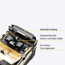 Empalmadora Fibra SM, MM, Lcd 5" 6 Motor 300x, Pelachaqueta, Cleaver, Opm, Vfl, 1par electrod, 1Cargador, Bat 7800mAh