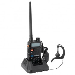 Radio FRS 5w, Dual Band, LCD, 22 canales 162-512/462-562MHz, Audífono, USB, FM 260codes, GMRS, Batería 1800mAh, Gntía:30D