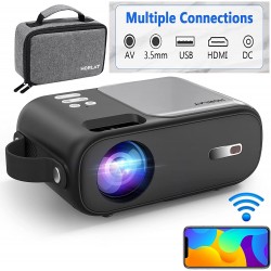 Proyector Mini 1080p 7500 lumen, 5en1, cables AV, 2x Usb, Vga, hdmi, SD, Control Remoto, Dist Rec 3mts. Gtia:10d