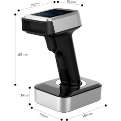 Escaner de Código de Barras Symcode 2D/QR Bluetooth Wi-Fi 2.4GHz, USB, 3en1, Pantalla LCD 1.8i TFT Color, Base de Recarga.