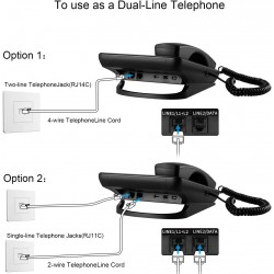 Telefono 2 Lineas o Doble Extension, Lcd, Altavoz, Conf, negro. Gtia: 10 Dias