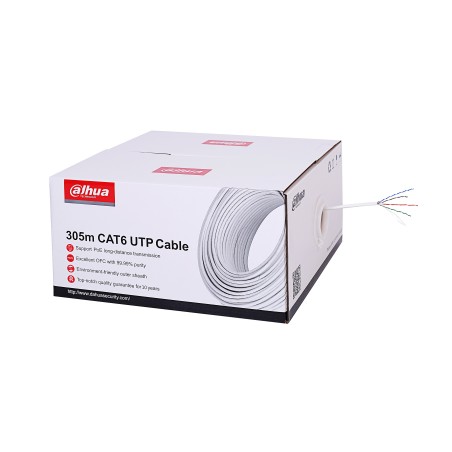 Bobina Cat6 Dauha 100% Cobre,Contra incendios , 305m, Blanco, CPE, ECA, CE