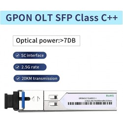 Puerto SFP Gpon SM 2.488Gb, SC, 20K Bidi Tx Rx 1490/1310nm, Rx 1.25Gb, C++. Gtia: 30d.  Serializar: