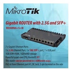 RouterBOARD MikroTik, Usb 3.0 Tipo A, 1 Puerto 2.5 Gbps, 7 Puertos 1Gbps, 1 SFP+ 10Gbps, 1Gb RAM, RouterOS v7 Gtía:30