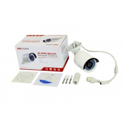 Camara IP Cañon 2 Mpx, 4mm Poe Hikvision Mic/Al, IR 30m, 1/2.8", Onvif, FaceDet