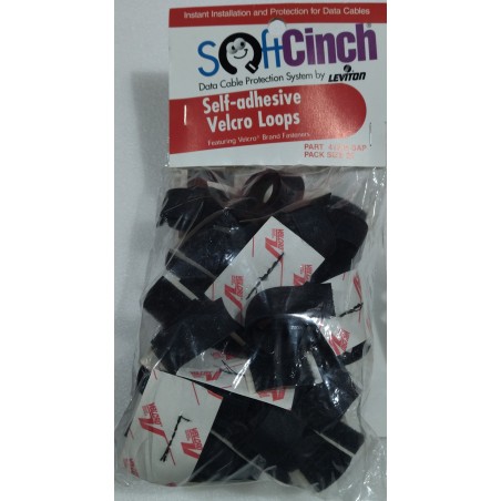 VELCRO 25 unds con adhesivo, Negro Tiras sujetadoras 19mm ancho.  Leviton