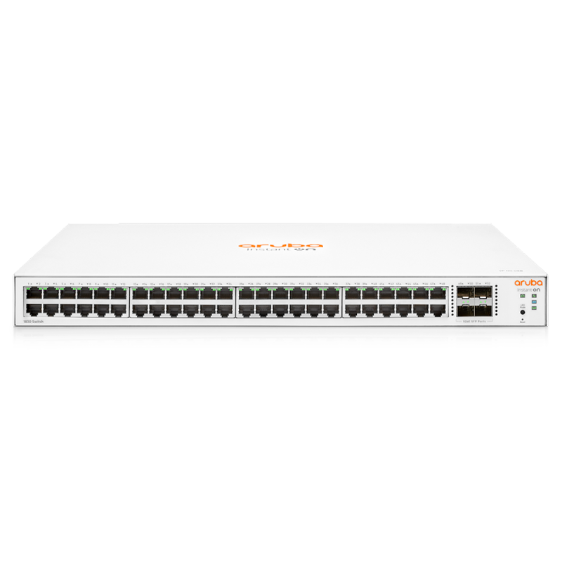 Switch 48 Ptos Gb HP Aruba Instant On 1830, 4SFP, Admin, L2, QoS, VLAN. Gtia:30d