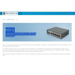 Router MikroTik hEX S, 5 Puertos Gigabit, 1 Usb 2.0, SFP 1.25Gb, PoE In 802.3af/at, Salida PoE en Puerto Nº5, RouterOS. Gtia:30D