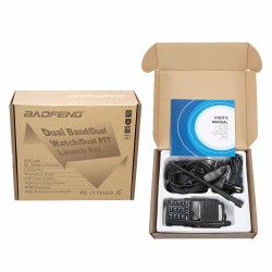 Radio VHF/UHF, 5w, LCD, 128 canales, Audífono, Cargador, 136-174/400-520MHz, 5-10kmt, LED, batería 2800mAh.