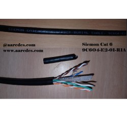 Bobina Siemon Cat 6 Utp con Gel Negro awg23 CMP Chaqueta Burial bajo tierra OSP Planta externa, Reelex, Poliolefinan