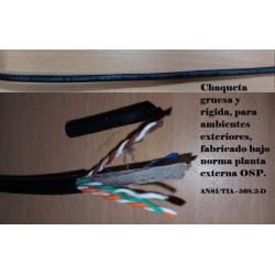 Bobina Siemon Cat 6 Utp con Gel Negro awg23 CMP Chaqueta Burial bajo tierra OSP Planta externa, Reelex, Poliolefinan