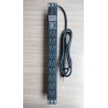 Regleta Elect, 9 AC, 117v 15 Amp, p/Rack switch, fuse, tomas VERT, Alu. Gtia: 30d