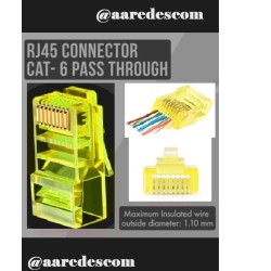 Conector Rj45 Cat 6, 30u Passthroug Azul 100u