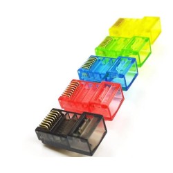 Conector Rj45 Cat 6, 30u Passthroug Amarillo 100u