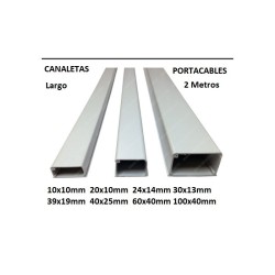 Canaleta 24x14mm, CON Adhesivo, 2mt, Blanco