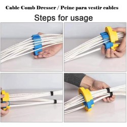 Herramienta para Peinar, Organizar, Alinear Cables Utp, Amarillo - Azul