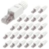 Conector Rj45 CAT 6, 10Gb Blanco Armable, awg 23-26. plastico, cable OD 0.4-1.2mmTooolfree (sin Crmp Tool), Reusable