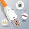 Conector Rj45 Cat 6A 10Gb Blanco Armableawg 23-26. plastico, cable OD 0.4-1.2mm TooolFree (sin Crimp Tool), Reusable