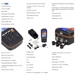 OTDR mini, Reflect 60Km VFL, SM MM, APC Color, DynRge 20db 20Km, OLS 1310/1550nm OPM: -50_+26dBm. Bat 4400mAh. Gtia:10d