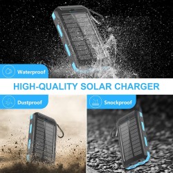 Power Bank Solar Bateria Recargable 38800mAh, 3 Usb 15w, Compas, 2 Led. Gtia: 5d