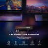 Kvm, 4 Ptos Hdmi 4K, 6 puertos Usb 2.0 4K-60hz, Control Rem, 4 cables Usb A-B EDID, HDCP 2.2, conex RS-232. Grtia: 10d