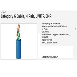 Bobina, Cat 6, Azul, 23 Awg 305m, Belden Premise, 250Mhz, bonded, Solido Cobre (no separador plastico) Backb Horizontal