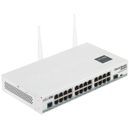 Switch Router 24 Ptos 1Sfp Administrable Mikrotik 1Usb, WAP 2.4Ghz, Layer 3, Rack 1U