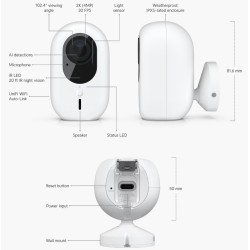 Cámara Ubiquiti UniFi Protect Instant G4, 5Mp, 2.8 mm, Audio BIDI, Wi-Fi Dual Band 802.11 a/b/g/n/ac, Indoor/Outdoor IPX5