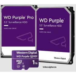 Disco Duro 2 Tb Western Digital Púrpura Caché de 64Mb. SATA 6Gbps 5400rpm, Vigilancia. Grtia:30D