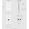 AP Ubiquiti de Pared, Wi-Fi 5 802.11 a/b/g/n/r/k/v/ac, Dual Band, 48v PoE+ In, 1 Puerto Rj45 Gb, 1 PoE Out 802.3af/at. Gtia:10d