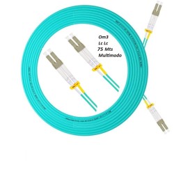 Patch Cord FO MM Lc Lc, OM3 Upc, 75mt Multimodo Duplex, 50/125um, Aqua, lszh