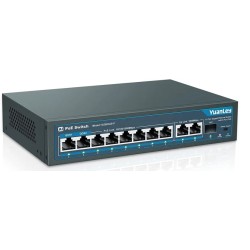 Switch 8 ptos POE mas 2 Gigabit, Desktop 10/100Mbps, Ext 250Mts 10Mbps, Yuanley Max 120w, IEEE802.3af/at, Gtia:10d