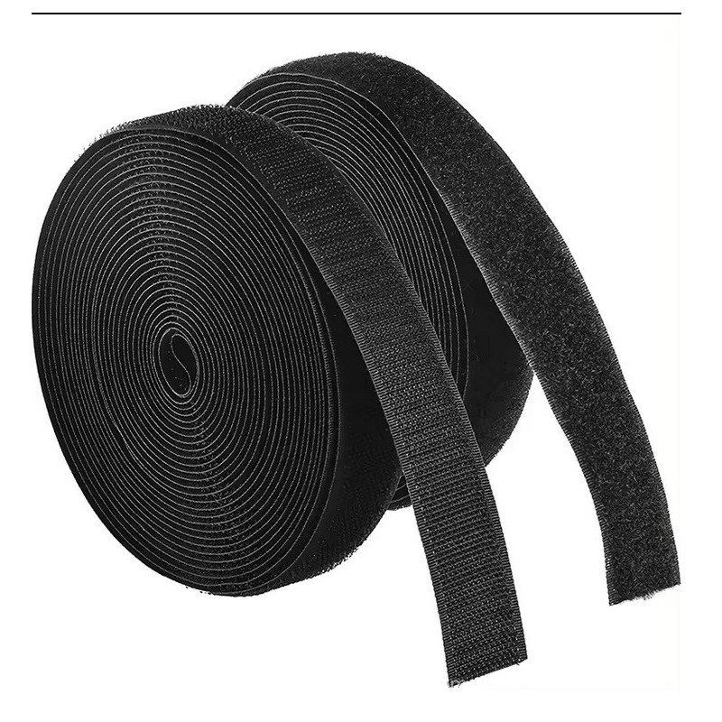 VELCRO 10 mt, Ancho: 2 Cm _ 20mm, Negro