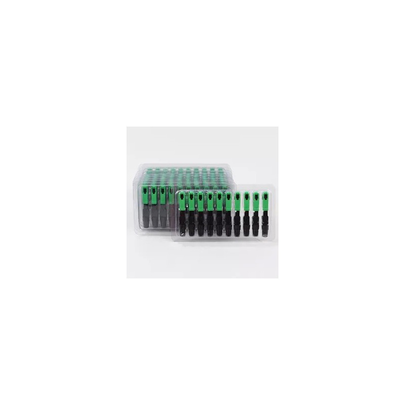 Conector FO SC APC Rapido SM, Verde fibras G652D, G657A