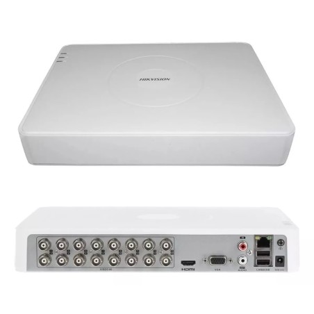 DVR 16 Cam, 1080px, sop/1DD, Hikvision 1 CamIP, dd_6Tb, 480fps, Hdmi/Vga, Negro, Hibrido