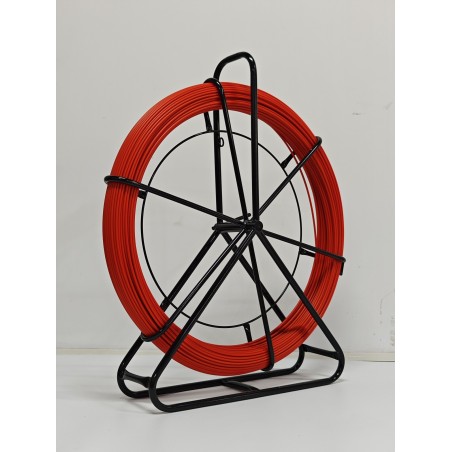 Guaya Pasacable Mariota 6mm x 200mt, 11kg, 656ft, 1/4", Rojo Nrja, freno, No ruedas, fibra Vidrio. 4 Bases