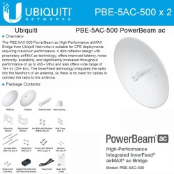 PowerBeam 27 dBi CPE Bridge, Ubiquiti Airmax, 450 Mbps, 802.11a/b/g/n, 5Ghz Gigabit, 24Vdc, 6W, Garantia: 30 dias