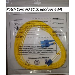 Patch Cord FO SM LC SC Upc/Upc 6M Duplex Cruzado Verde, Chaq Amarillo, 2mm, G652D