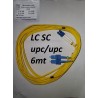 Patch Cord FO SM LC SC Upc/Upc 6M Duplex Cruzado Verde, Chaq Amarillo, 2mm, G652D