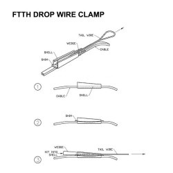 Tensor para fibra drop 2-4 hilos, 2×3-6, Soporta 2KN igual 200 kgs