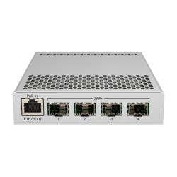 Switch/Router 4 SFP FO _10Gb, Mikrotik +RJ45 Gb, Dual Boot, RouterOS or SwOS 802.3af/at, Admin Layer 3. Gtia: 10d