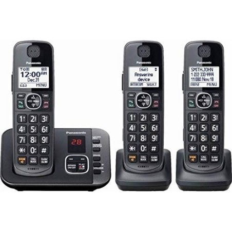 Telefono Inalambrico Panasonic 3 Equipos, DECT 6.0 Plus Digital, LCD 1.6p . 1Ppa, 2Ext. Gtia: 90 Dias