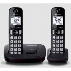 Telefono Inalambrico Panasonic 2 Equipos, DECT 6.0 Plus Digital, LCD 1.6p. Ppal, 1Ext. Gtia: 90 Dias