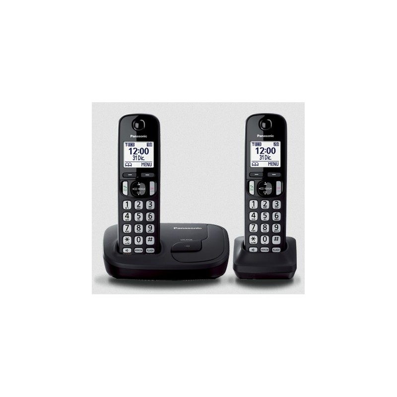 Telefono Inalambrico Panasonic 2 Equipos, DECT 6.0 Plus Digital, LCD 1.6p. Ppal, 1Ext. Gtia: 90 Dias