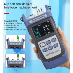 PON Power Meter, 1310, 1490, 1550nm, OPM 6x WL 850_1625, VFL 10mw, Adapt SC APC, Usb, Grtia Serial: 30d