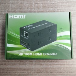 Extensor Hdmi 4K Activo, 100m Rj45, EDID 4k/1080p, 340MHz, Tx Rx, Utp cobre Reg Ac 5VDc.  Probar, SIN Gtia