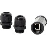 Union Rj45 Anti Agua, Exterior CAT 6 Hembra Hembra, Negro, Waterproof