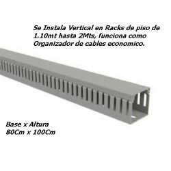 Canaleta Ranurada 60x80mm Gris 2mt