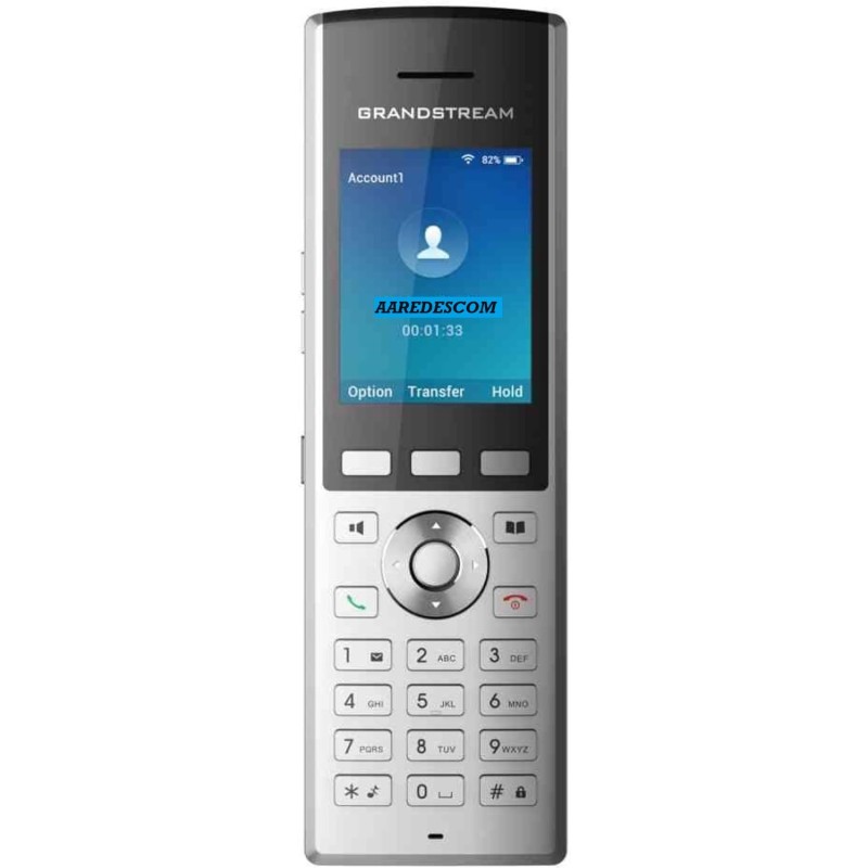 Telefono IP WiFi dual band AC, Gransdstr 2 SIP, 2Lines. uUSB, Jack Audio, plata, 1Bat Recarg 1500mAh Lit. Gtia: 30 dias.